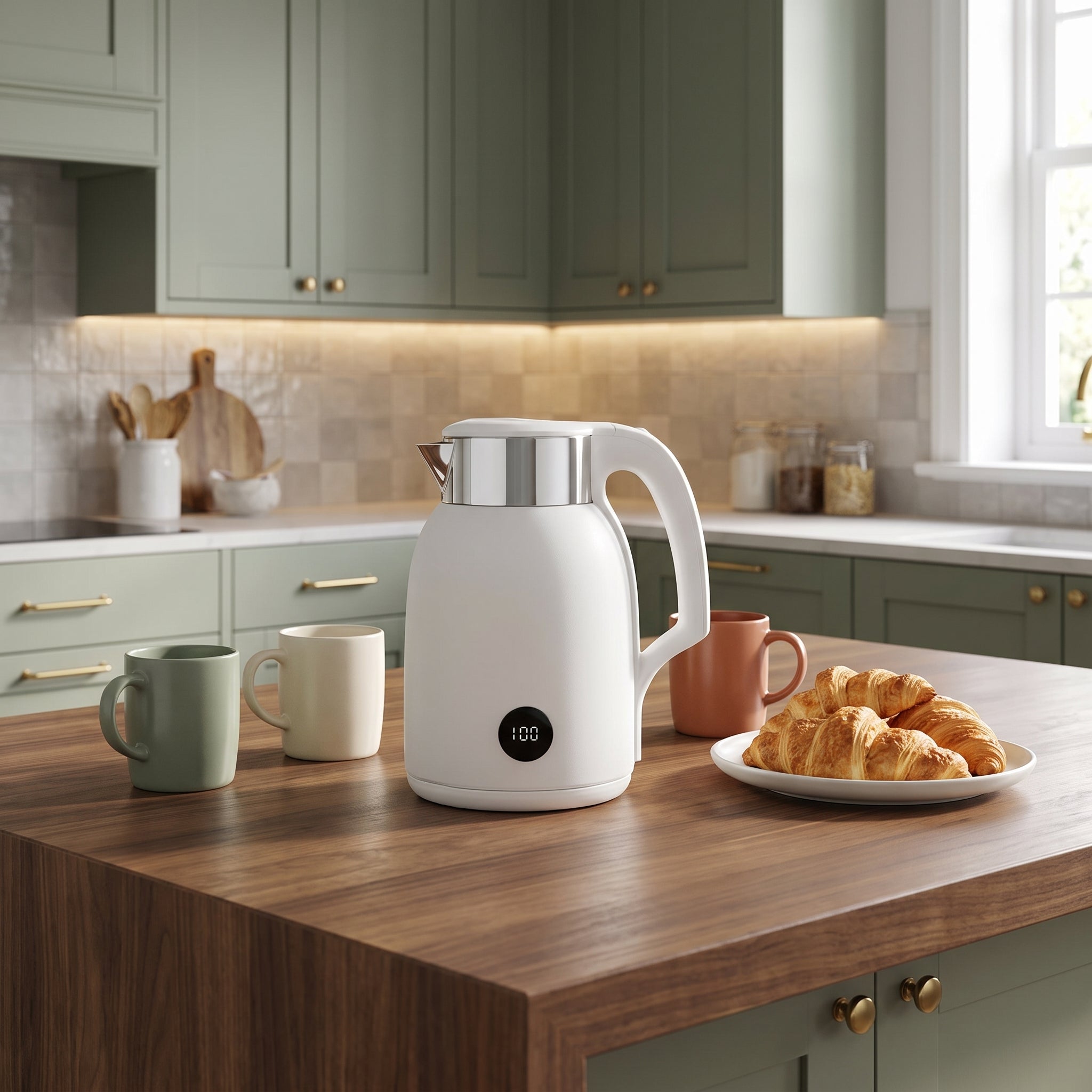 1.8L Digital Display Electric Kettle with Real-Time Temperature Display