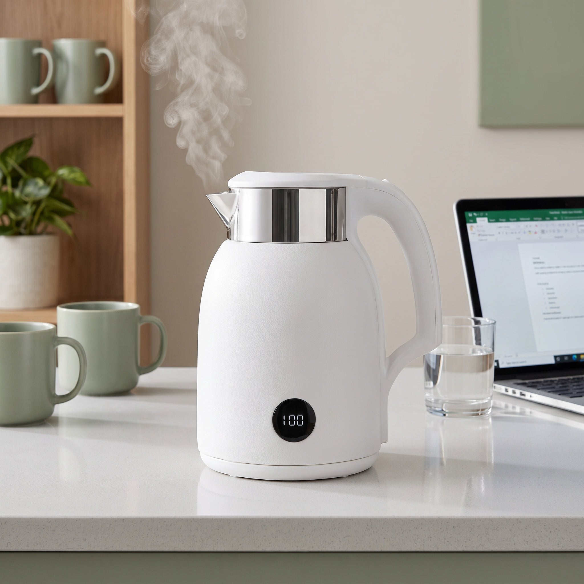 1.8L Digital Display Electric Kettle with Real-Time Temperature Display