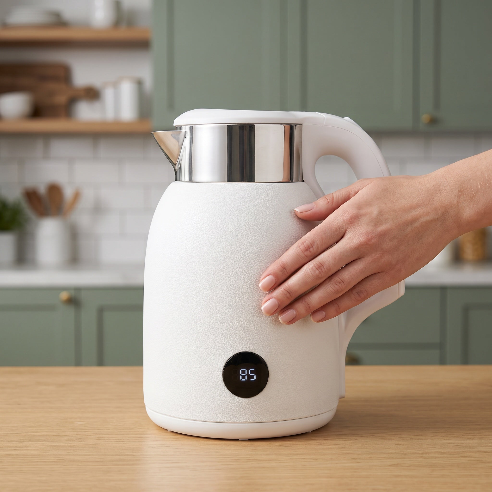 1.8L Digital Display Electric Kettle with Real-Time Temperature Display