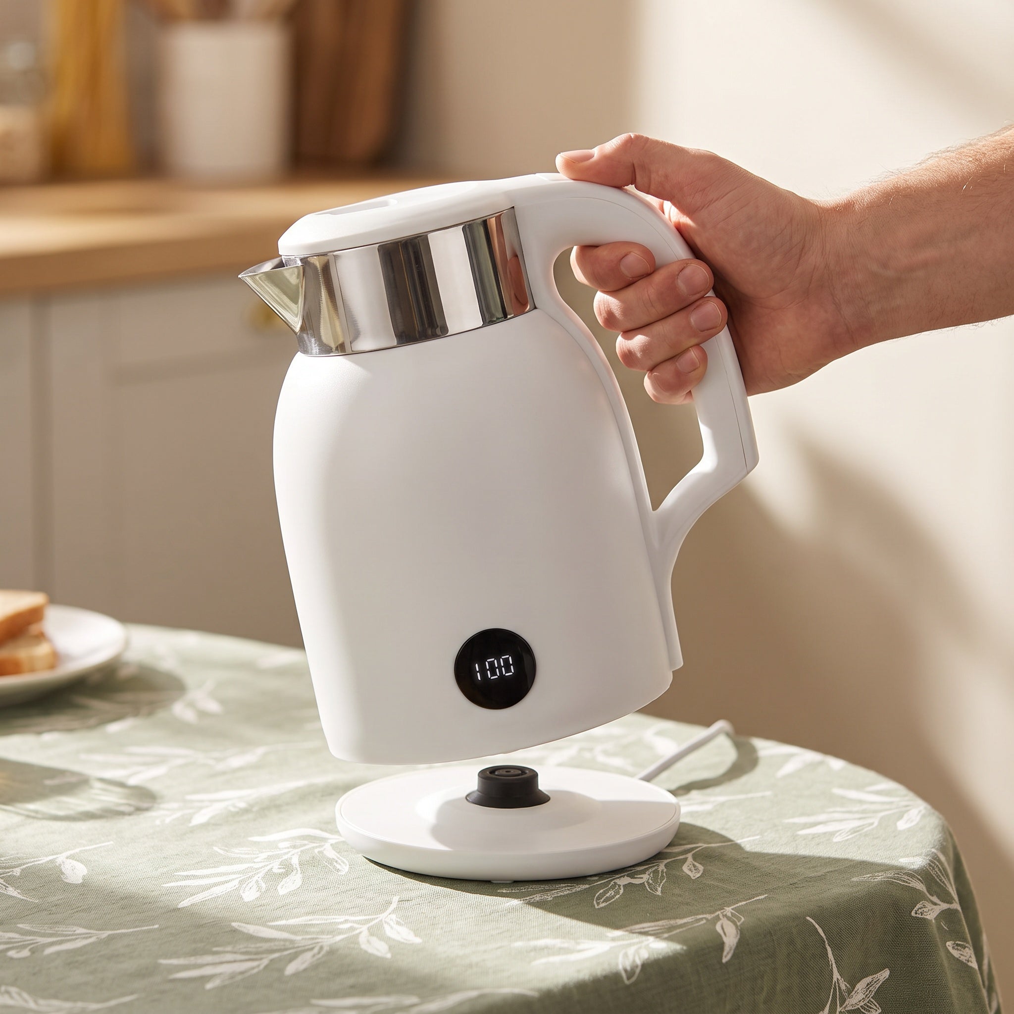1.8L Digital Display Electric Kettle with Real-Time Temperature Display