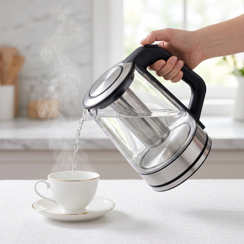1.8L Glass Electric Kettle with Blue LED Light – ORF-G01