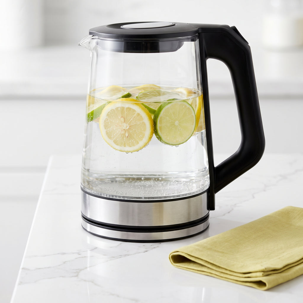 1.8L Glass Electric Kettle with Blue LED Light – ORF-G01