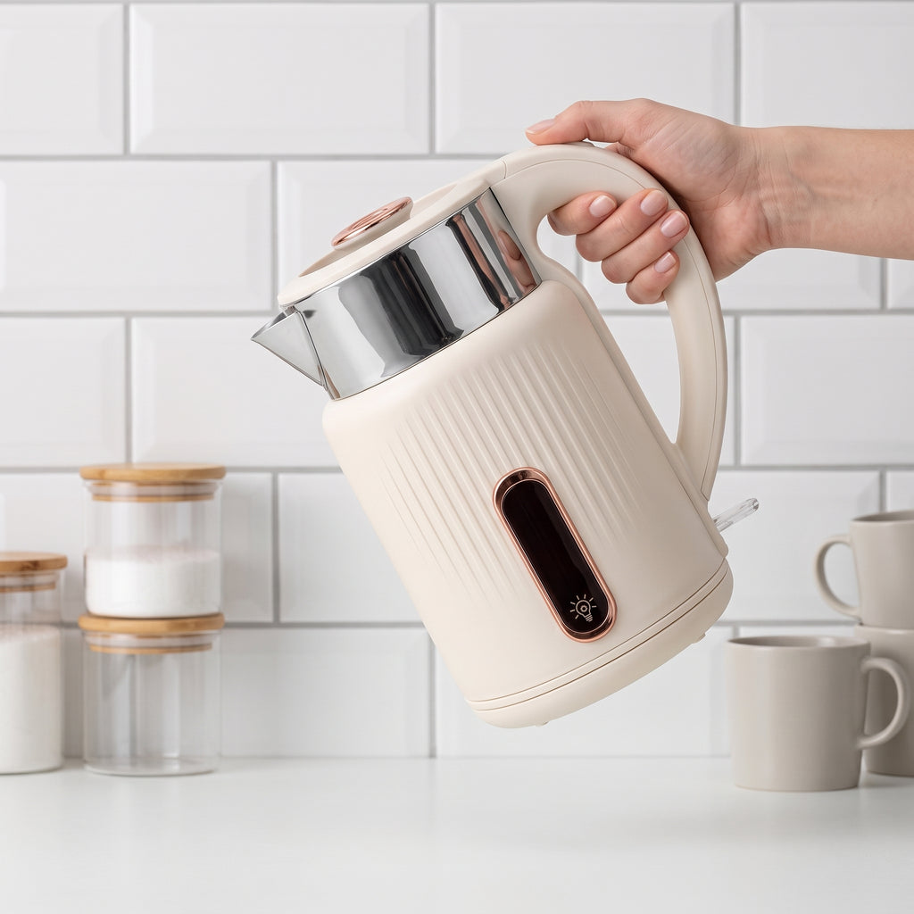 1.8L Textured Double-Wall Electric Kettle with Scalding Protection – ORF-182SD