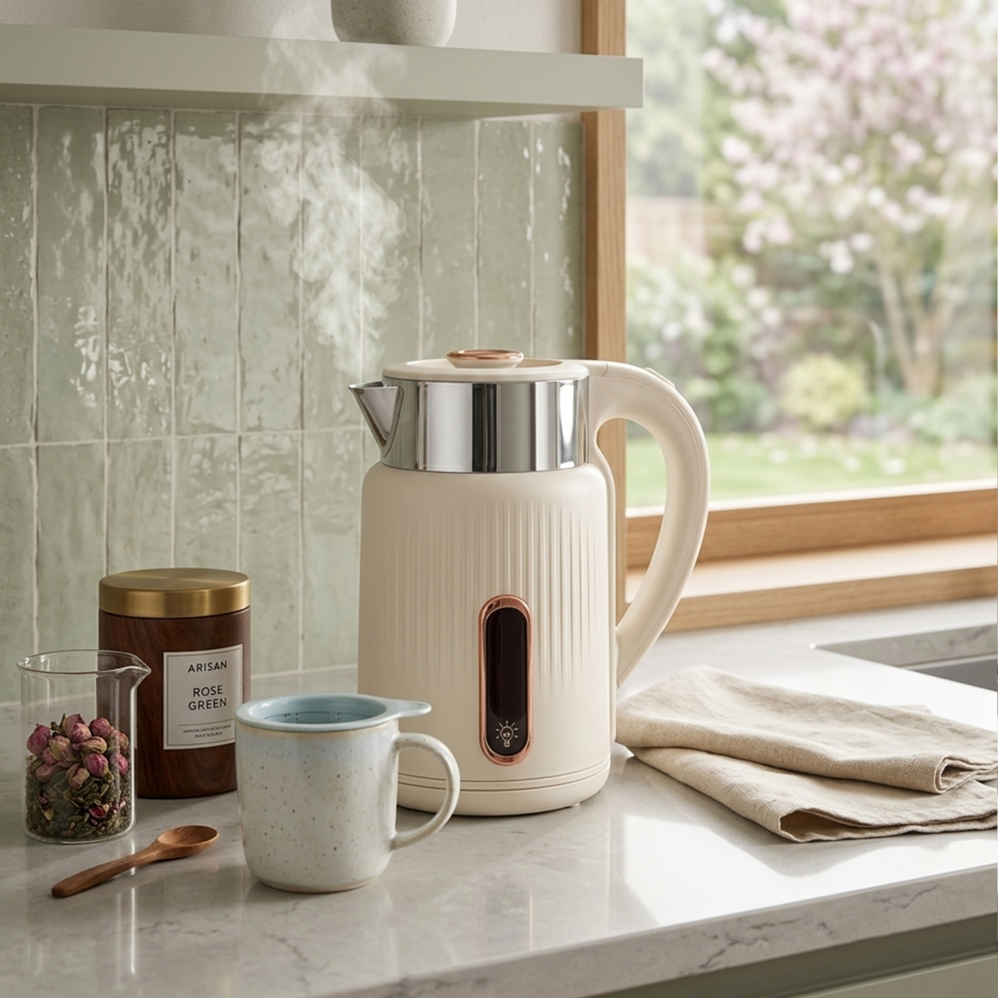 1.8L Textured Double-Wall Electric Kettle with Scalding Protection – ORF-182SD