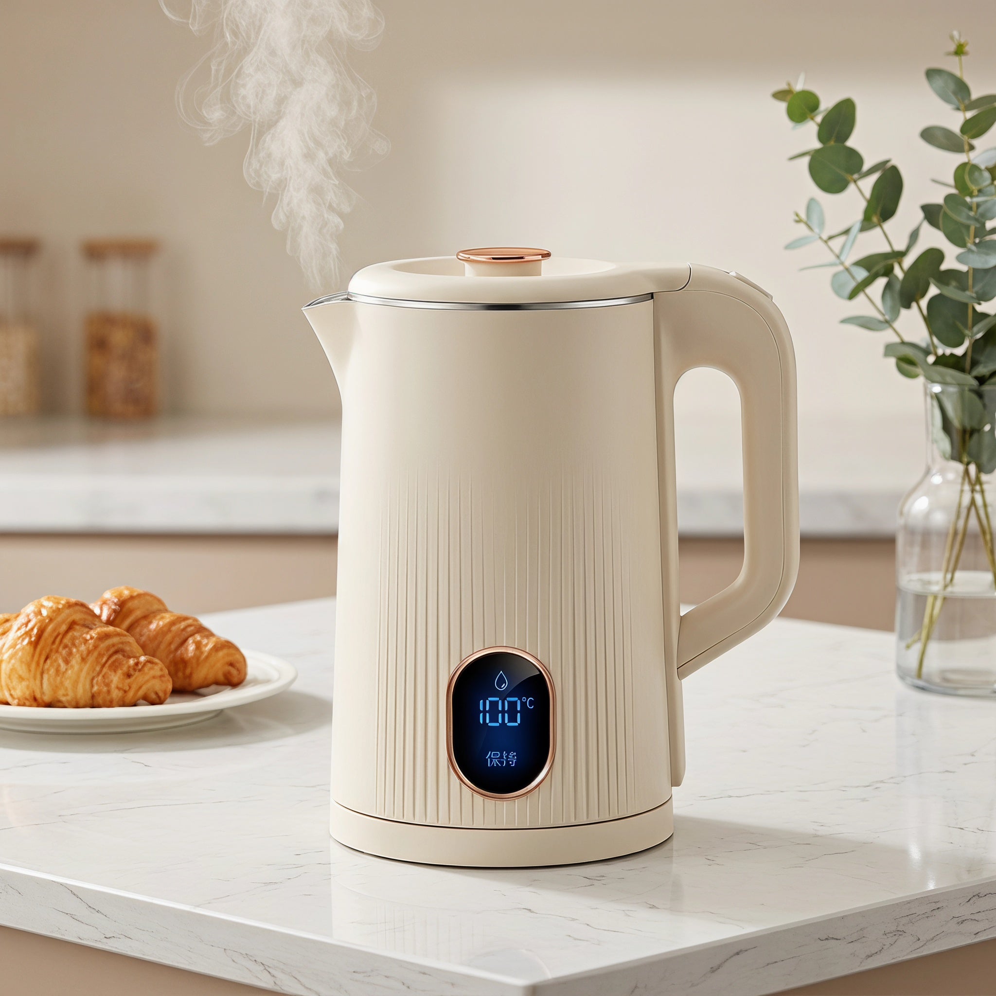 1.8L Textured Double-Wall Electric Kettle with Indicator Window
