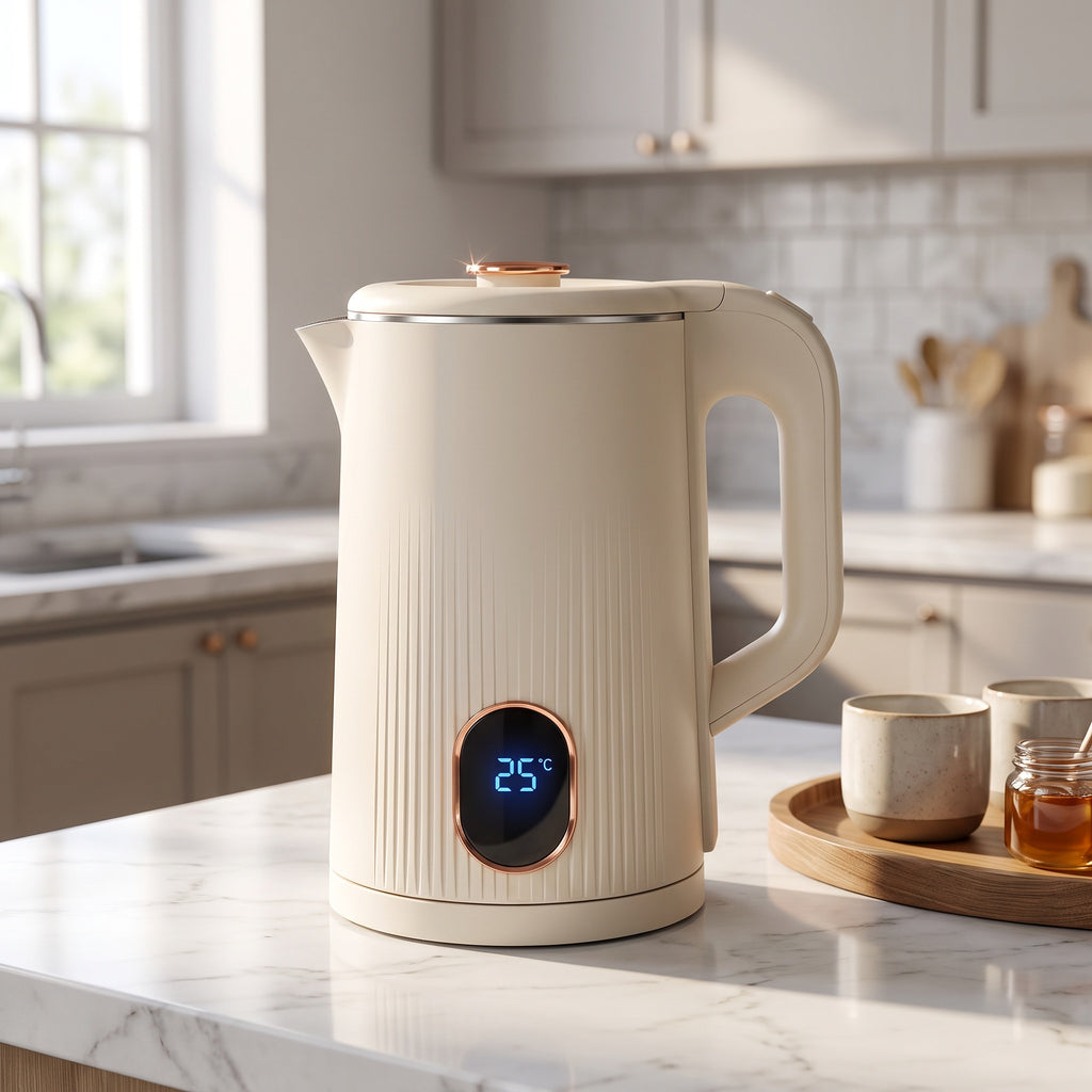 1.8L Textured Double-Wall Electric Kettle with Indicator Window