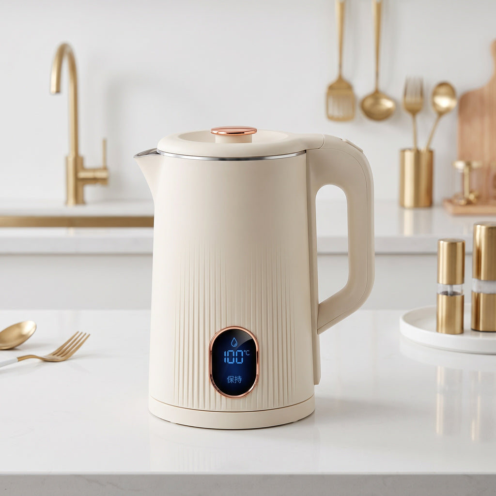 1.8L Textured Double-Wall Electric Kettle with Indicator Window