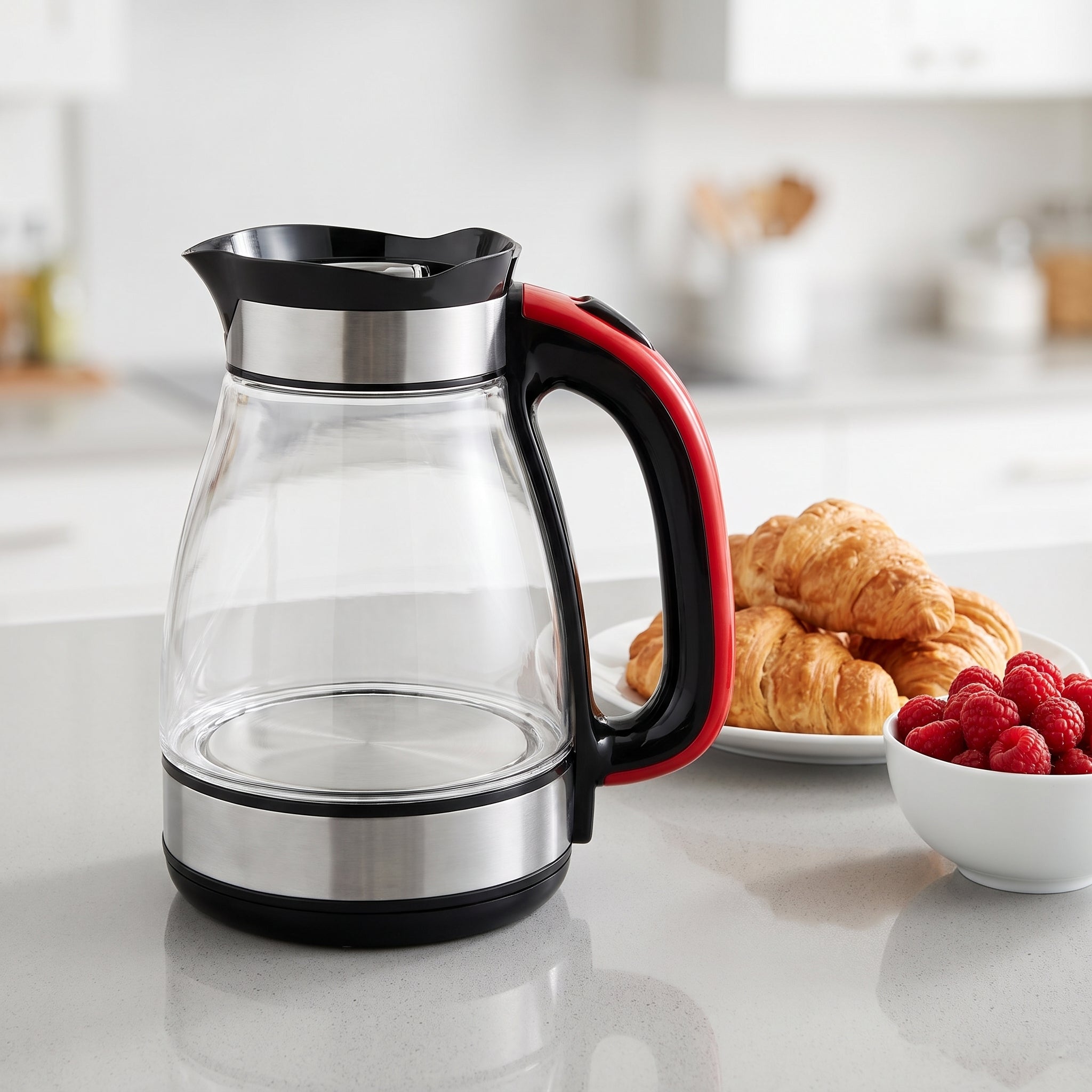 1.8L Curved Glass Electric Kettle with Blue LED Ring – ORF-G06