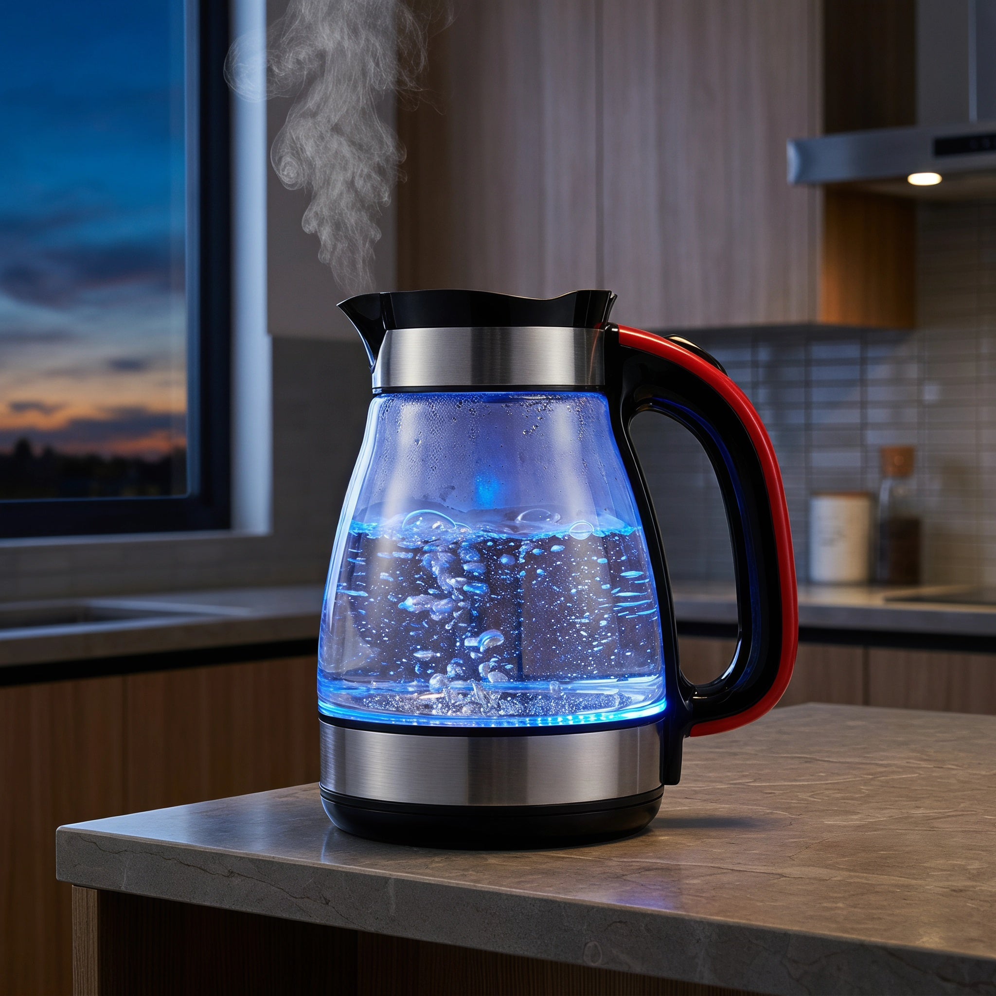 1.8L Curved Glass Electric Kettle with Blue LED Ring – ORF-G06