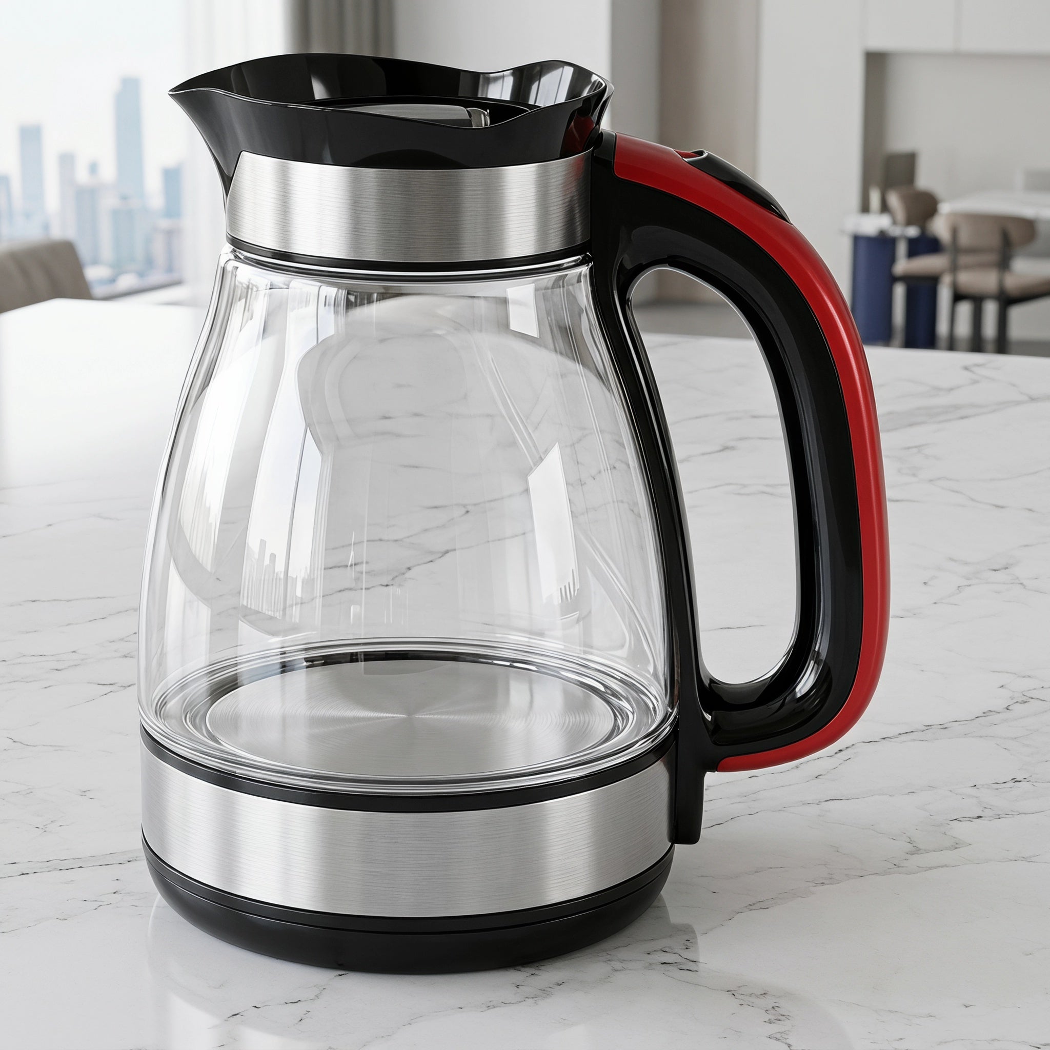 1.8L Curved Glass Electric Kettle with Blue LED Ring – ORF-G06