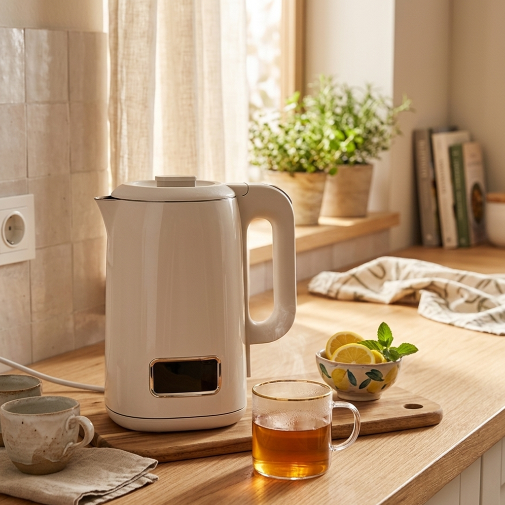 1.7L Double-Wall Electric Kettle with Front Indicator Panel