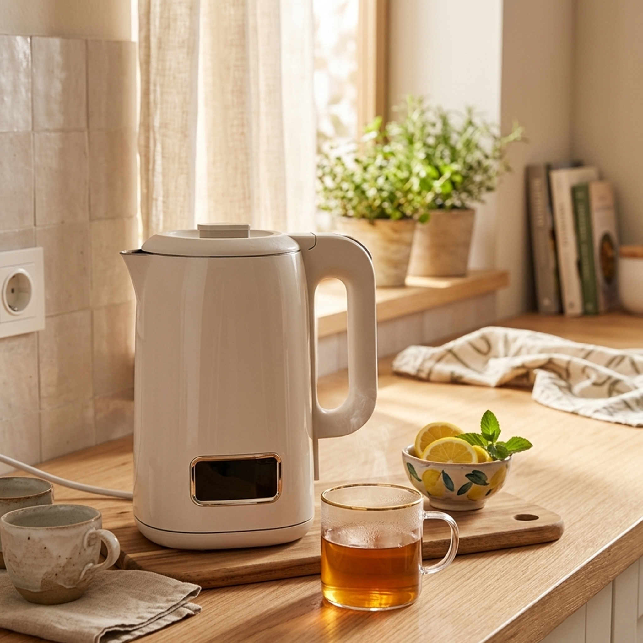 1.7L Double-Wall Electric Kettle with Front Indicator Panel
