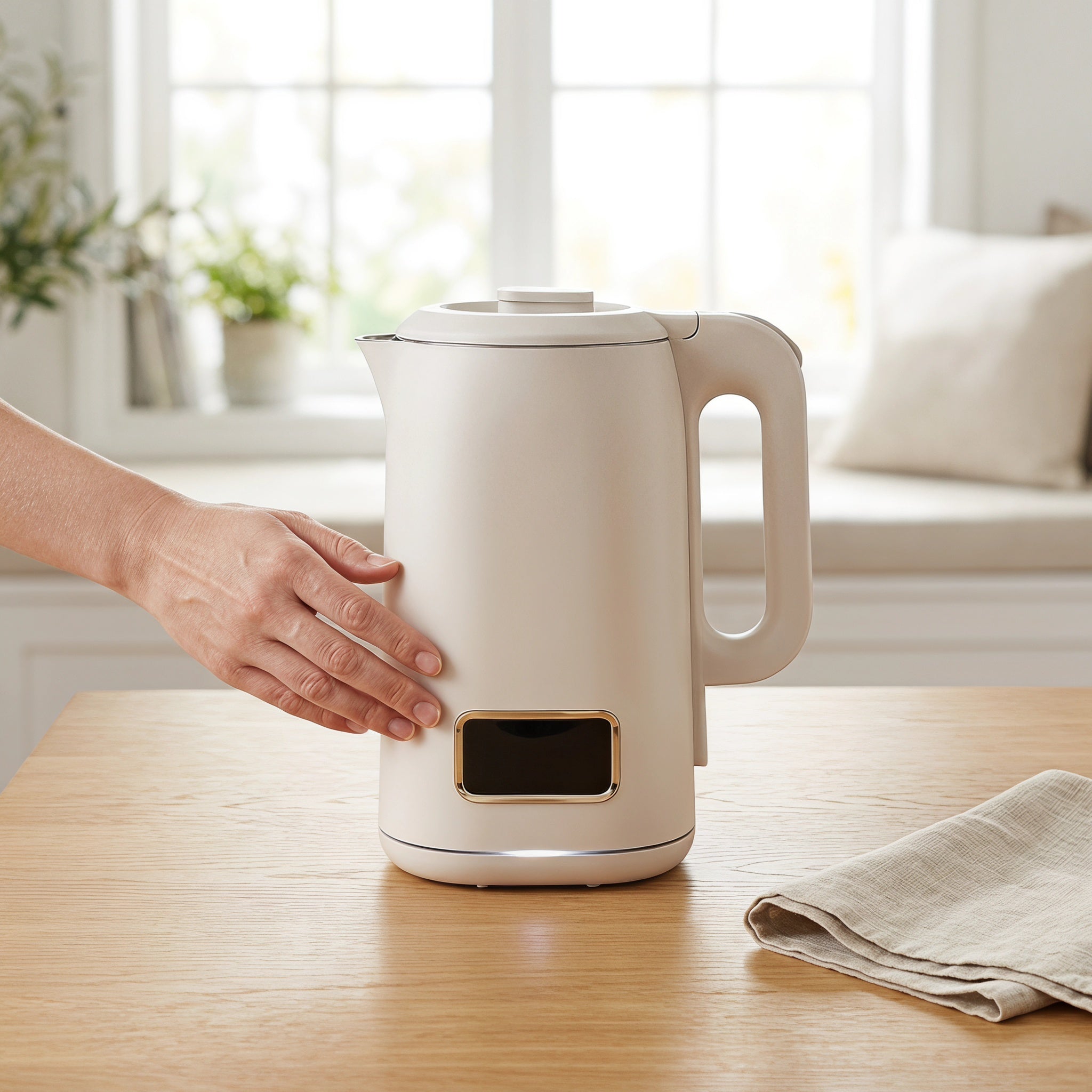 1.7L Double-Wall Electric Kettle with Front Indicator Panel