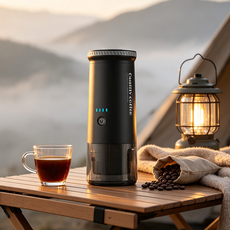 Portable Heated Espresso Coffee Maker with 25Bar Pressure, Rechargeable Battery & Capsule Compatible Design