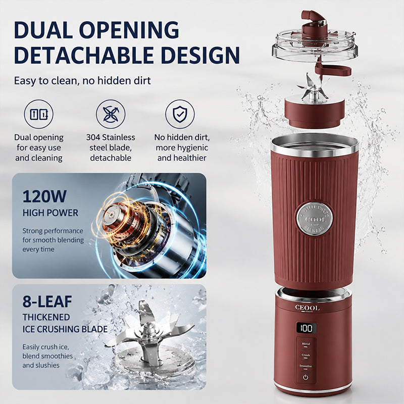 Detachable Split-Type Vacuum Insulated Portable Blender