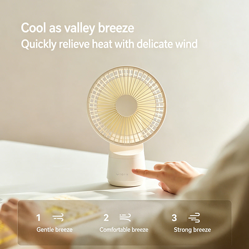 Cordless Personal Desk Fan - 3000mAh Portable USB Rechargeable
