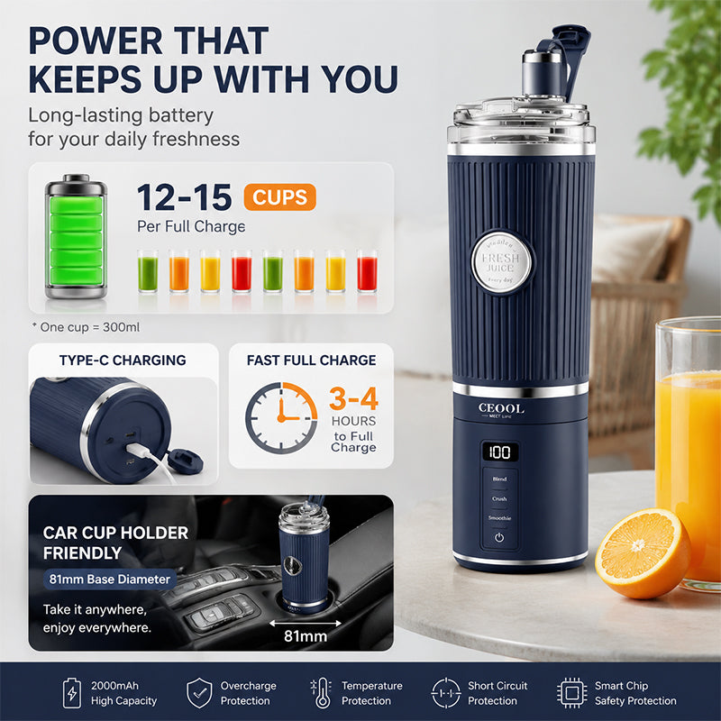 Detachable Split-Type Vacuum Insulated Portable Blender