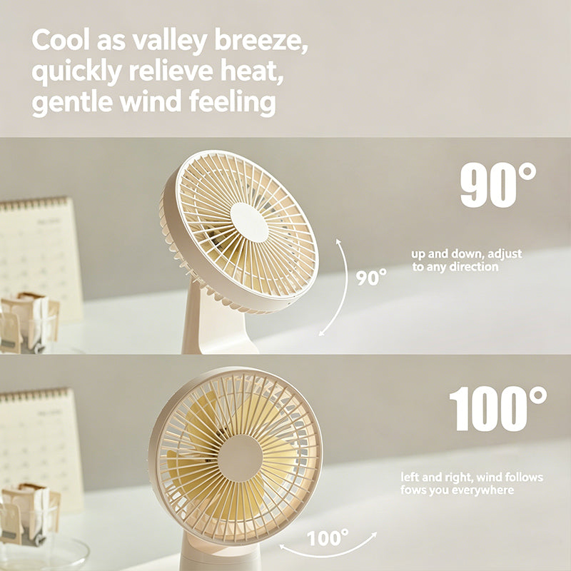 Cordless Personal Desk Fan - 3000mAh Portable USB Rechargeable