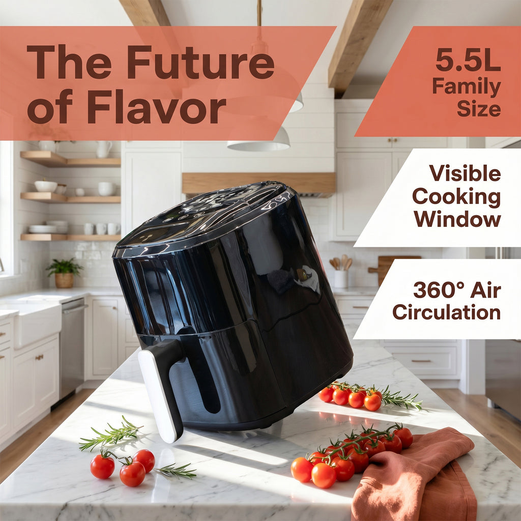 Smart 5.5L Air Fryer - 360° Air Circulation Family Size