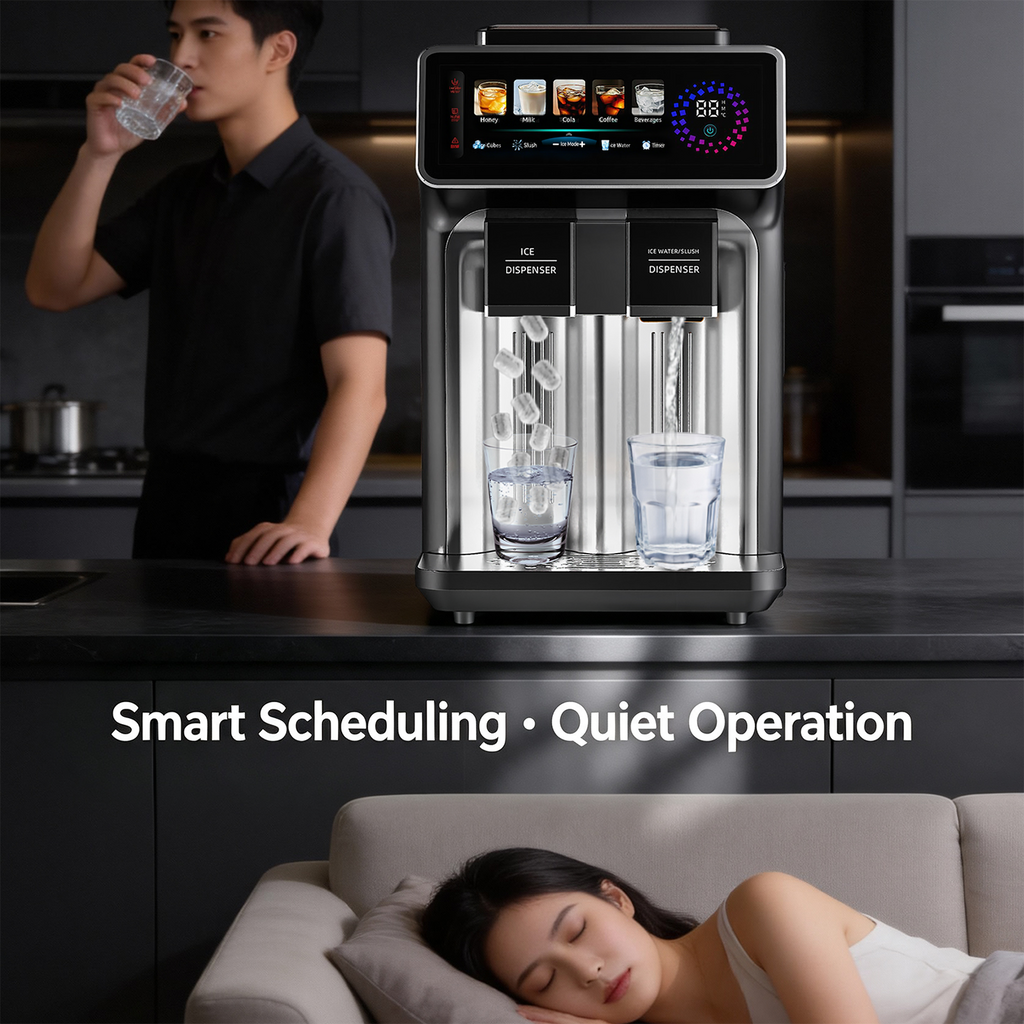 Ice Maker Machine with Ice Cube, Ice Water & Slush Function