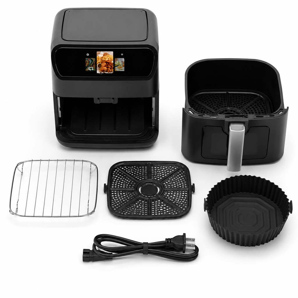 7L Smart Dual-Basket Air Fryer with TFT Touchscreen, WiFi & App Control – OEM/ODM Supply