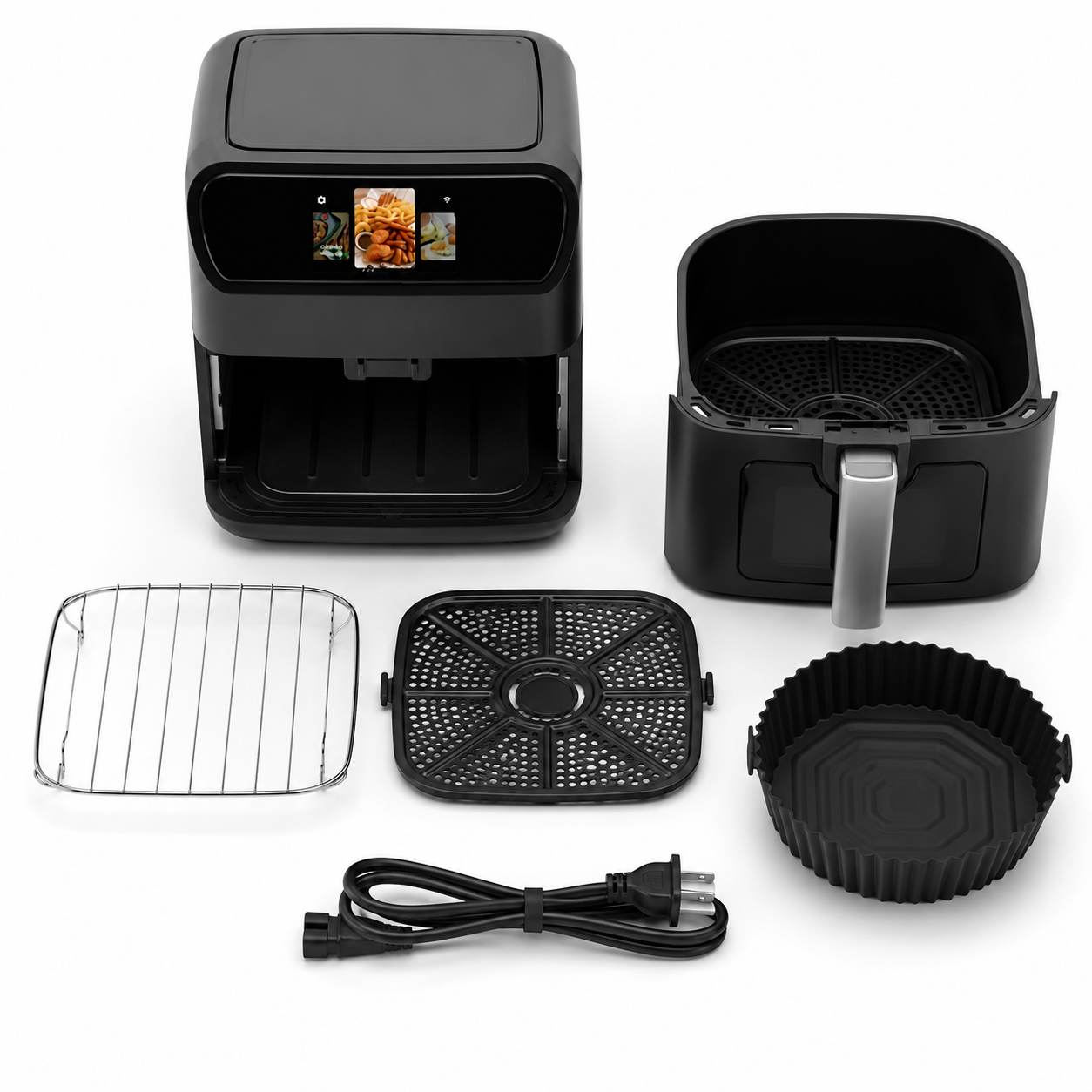 7L Smart Dual-Basket Air Fryer with TFT Touchscreen, WiFi & App Control – OEM/ODM Supply