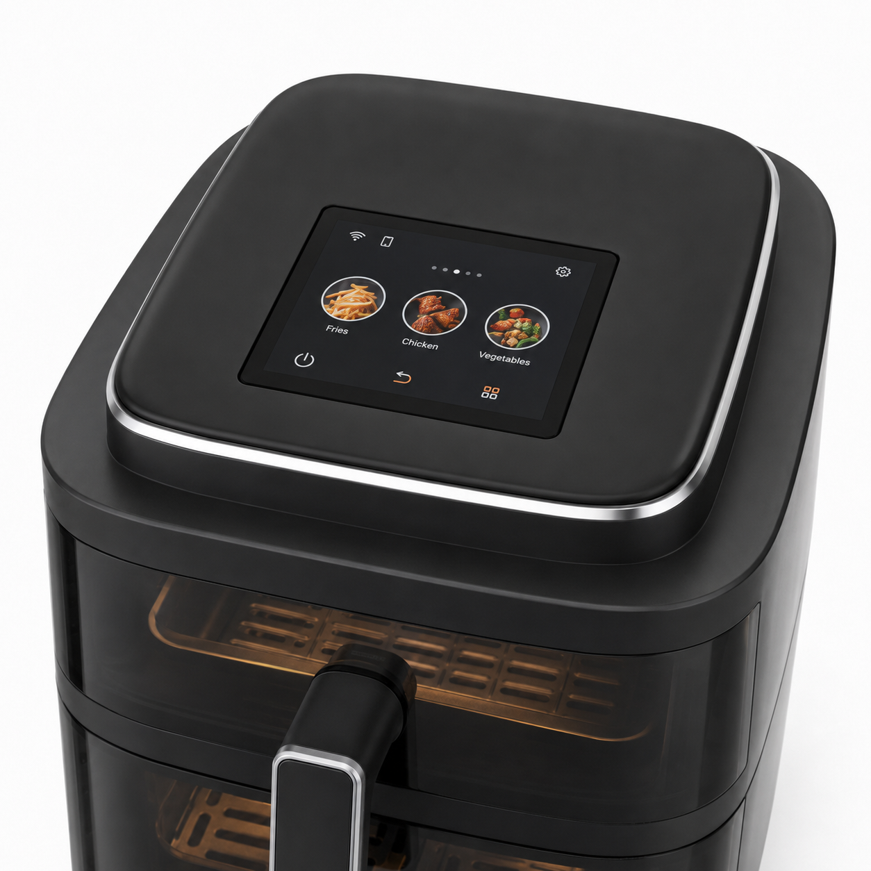 6L Smart TFT Air Fryer with Built-in Preset Menus, Dual Viewing Windows, WiFi & App Control