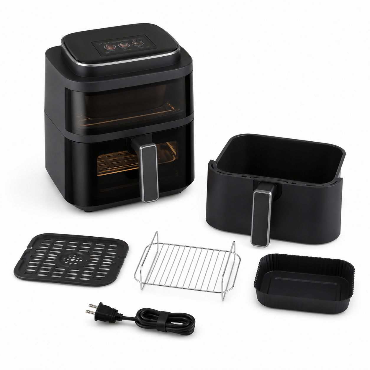 6L Smart TFT Air Fryer with Built-in Preset Menus, Dual Viewing Windows, WiFi & App Control