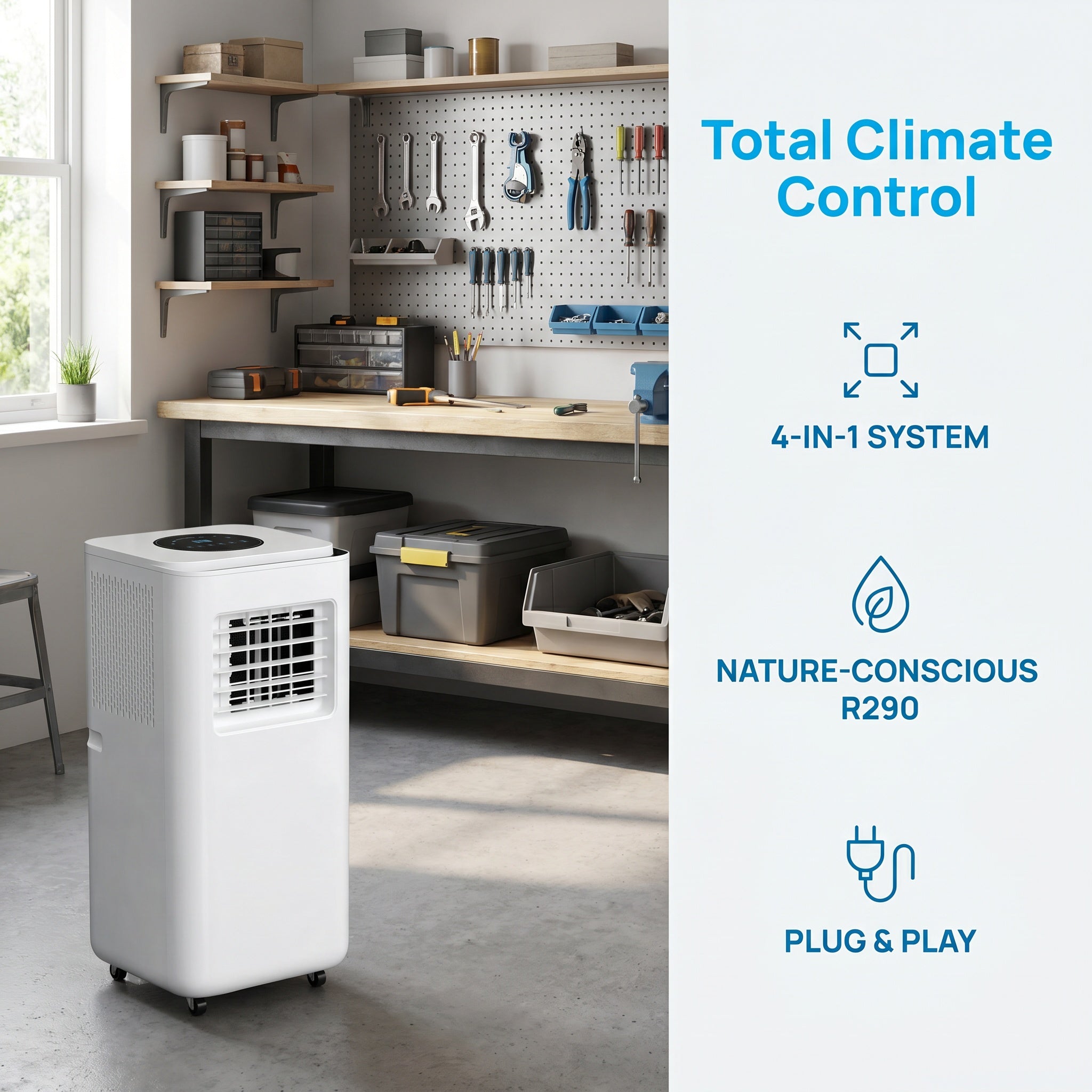 In stock All-in-One Portable Air Conditioner with Cooling Heating and Dehumidifier No Installation Needed