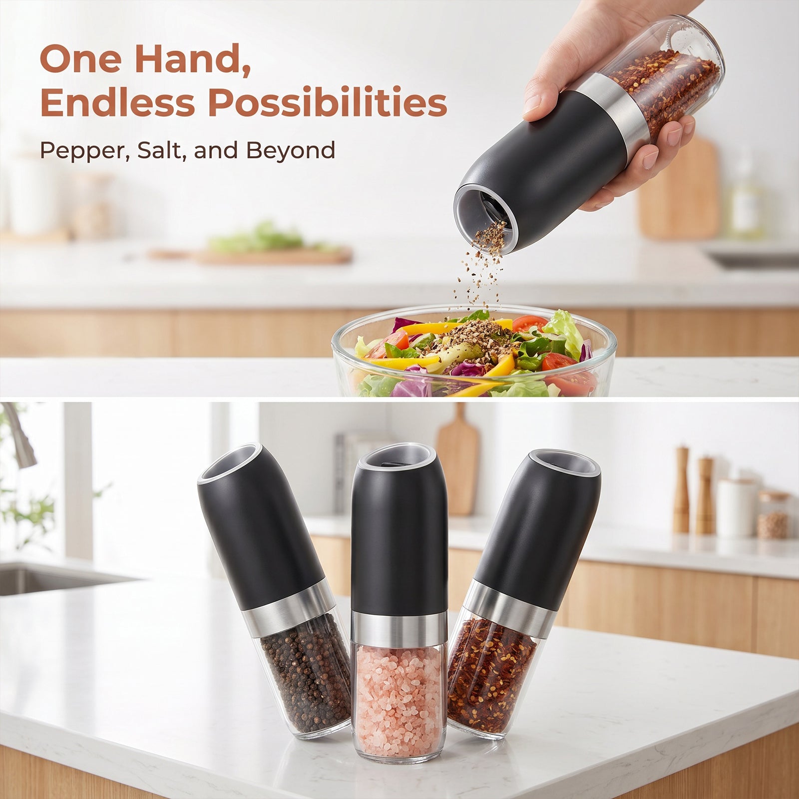 Automatic Electric Pepper Grinder with LED Light | OEM & Wholesale