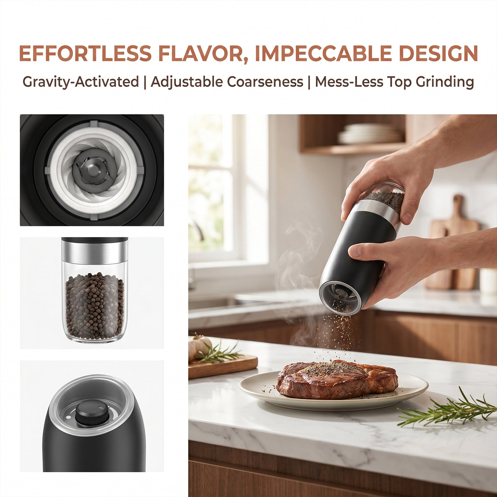 Automatic Electric Pepper Grinder with LED Light | OEM & Wholesale