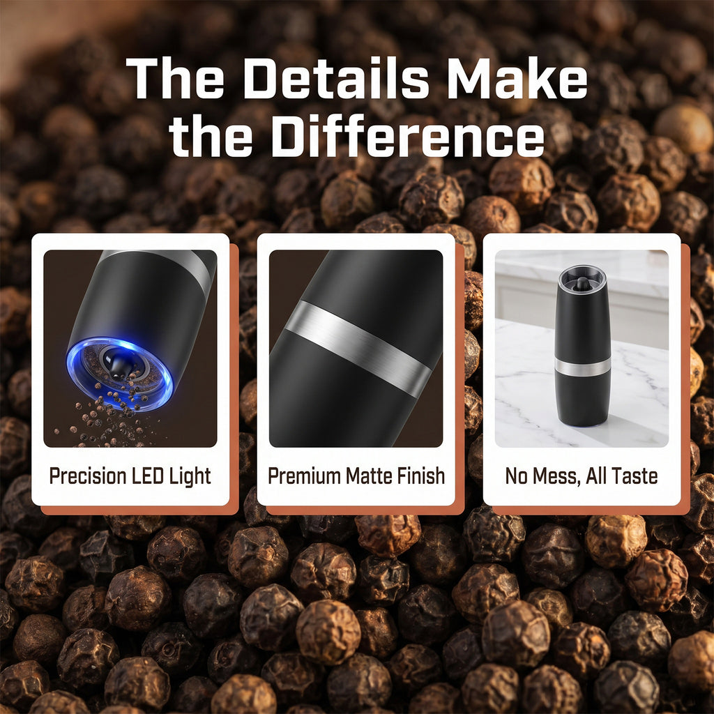Automatic Electric Pepper Grinder with LED Light | OEM & Wholesale