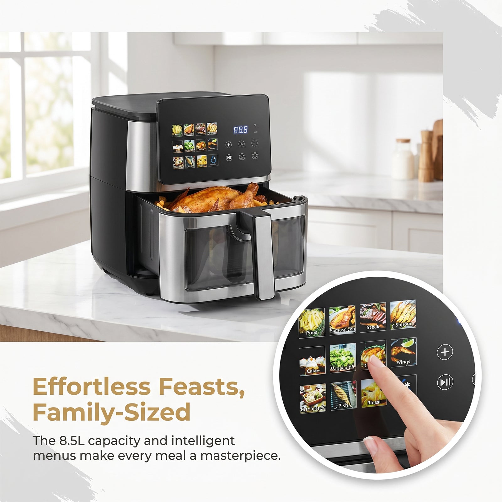 Smart 8.5L Air Fryer - Dual-Heat Technology Family Size Oven
