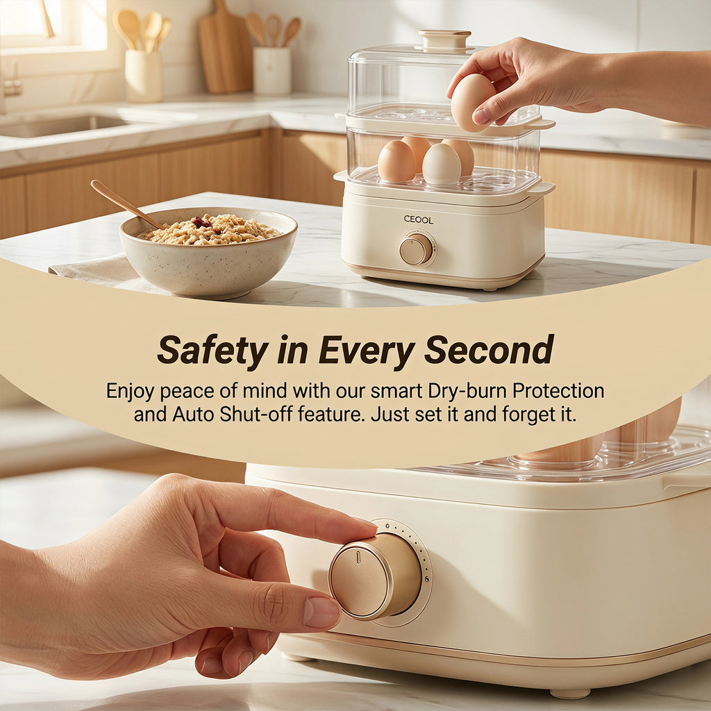 Double-Layer Electric Egg Cooker Breakfast Maker