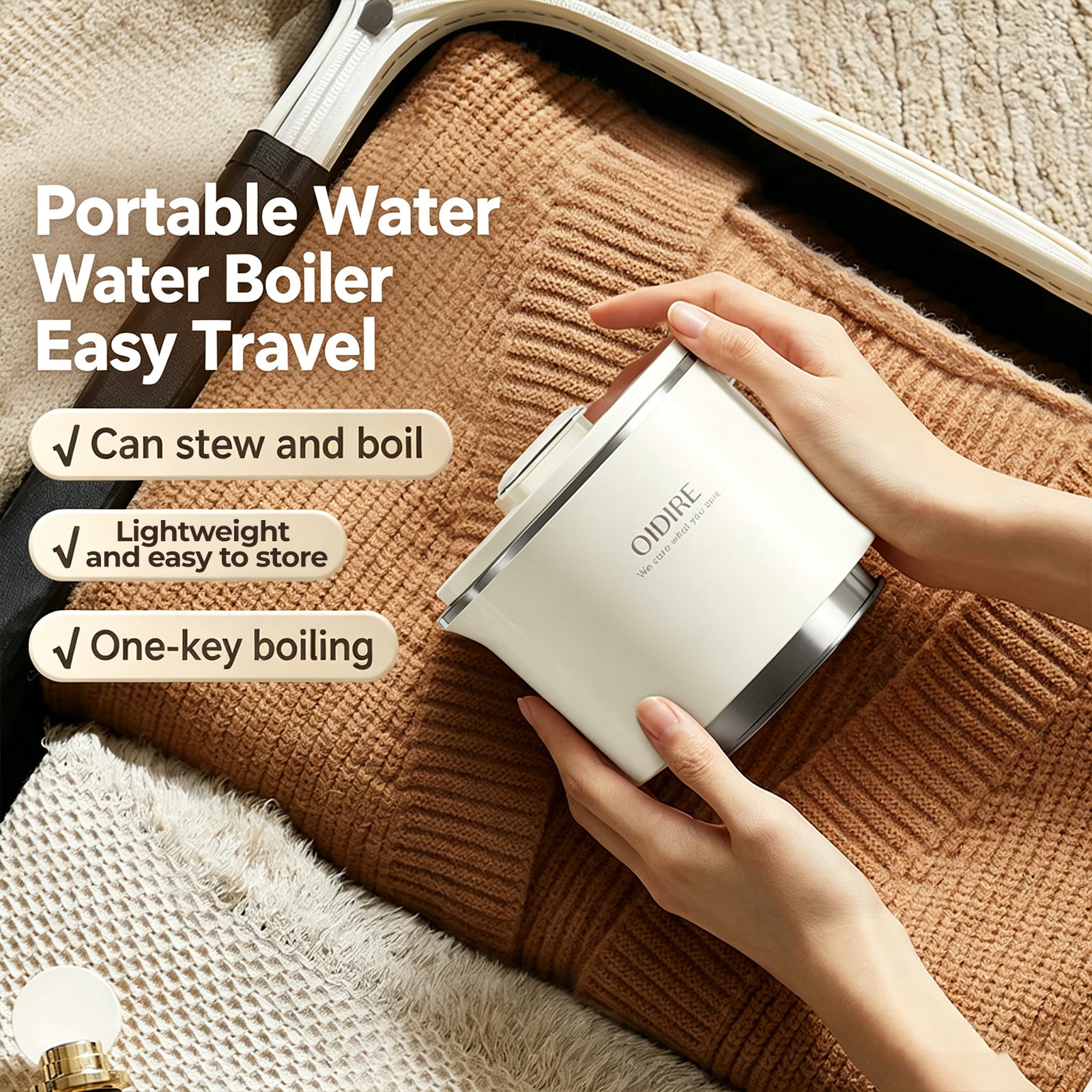 BD02 Collapsible Electric Kettle - Wholesale 800ML Portable Multi-Kettle OEM/ODM Factory Supply