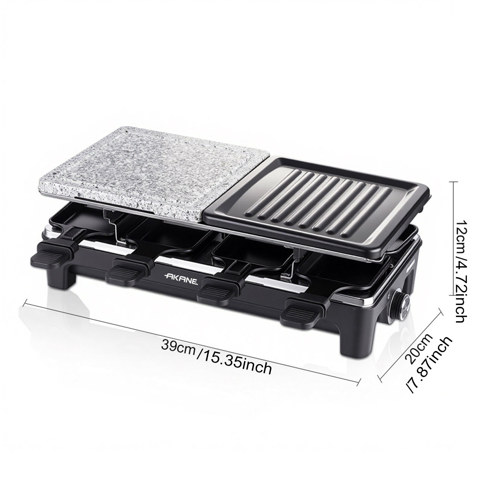 Electric Raclette Grill - 1500W Double-Sided Cheese Grill Machine