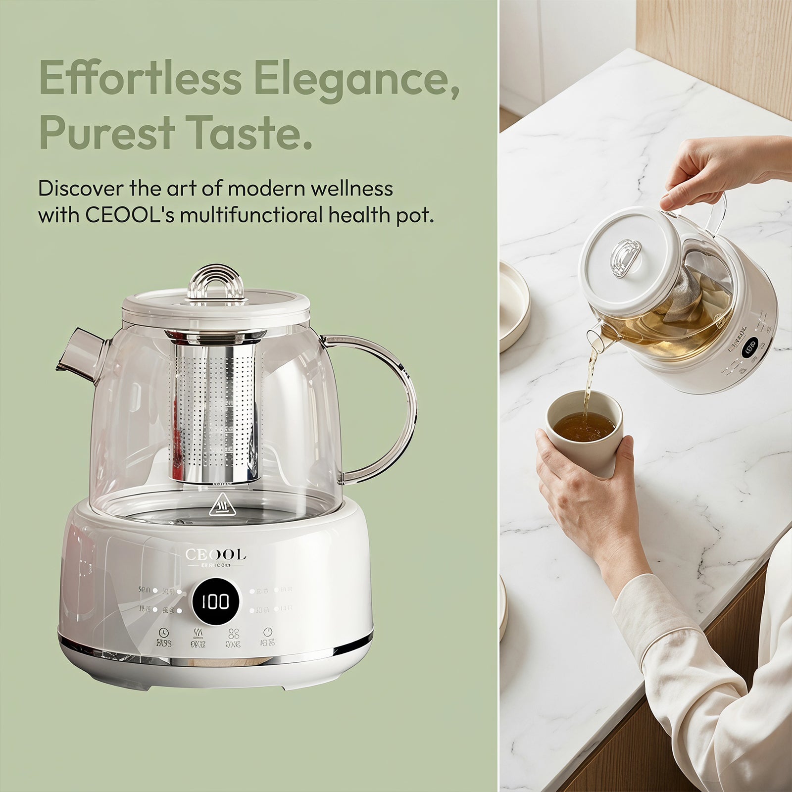 Electric Ceramic Stove and Health Kettle Set