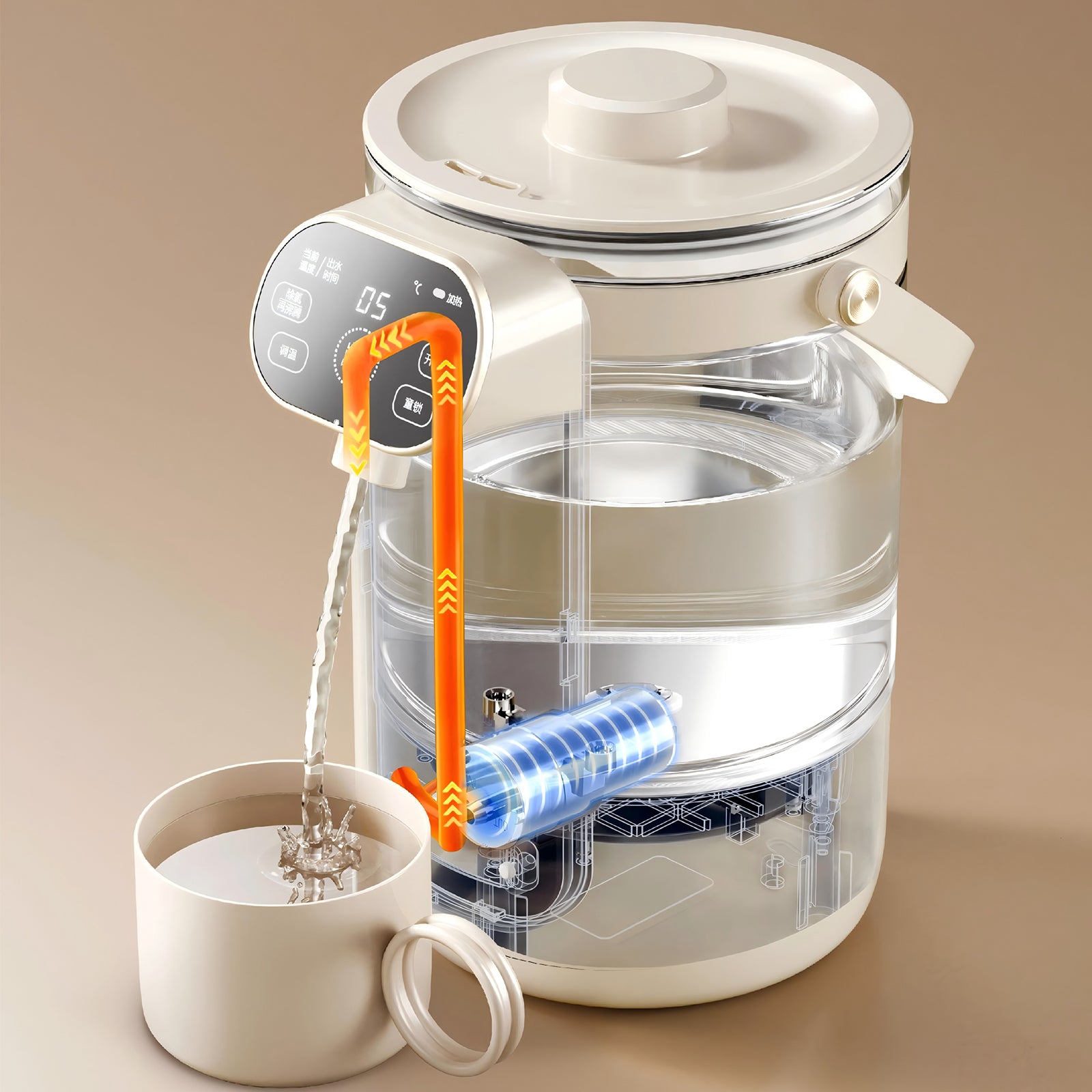 2.5L Electric Thermal Dispenser - Wholesale Glass Kettle OEM/ODM Factory Supply