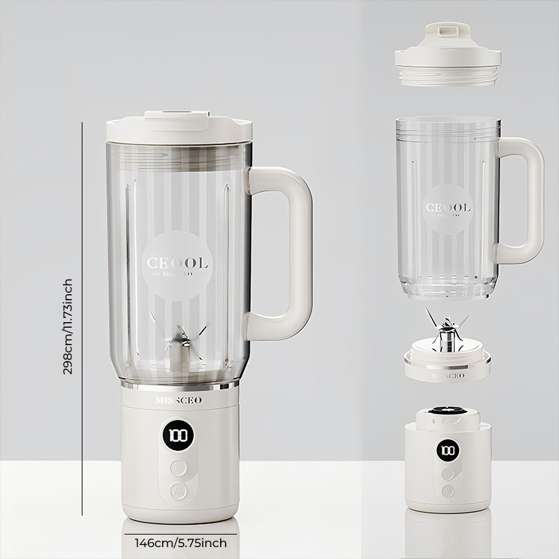 Clear Fluted Tumbler Split Portable Blender