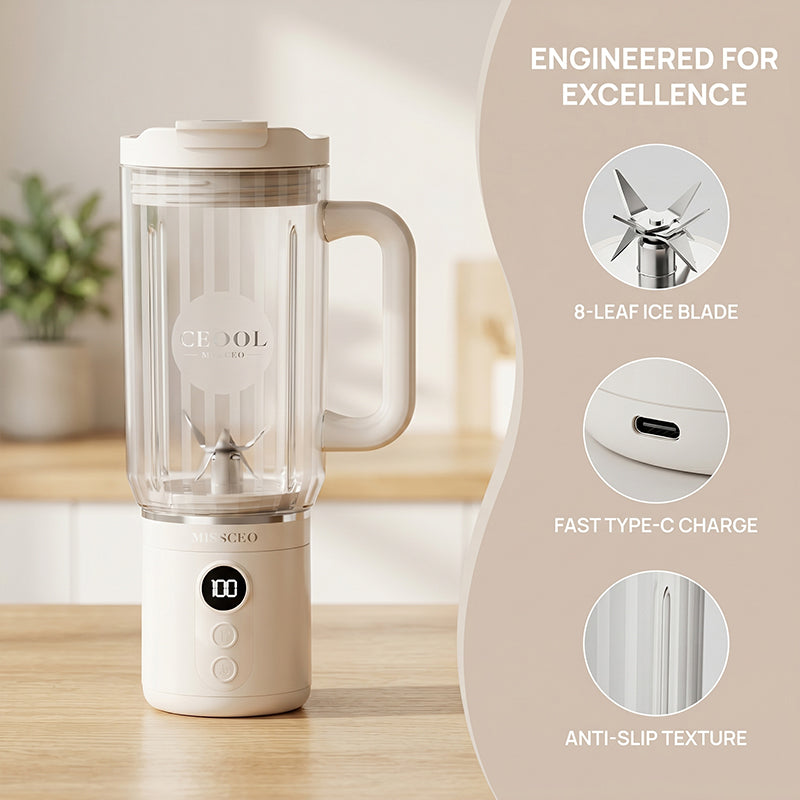 Clear Fluted Tumbler Split Portable Blender