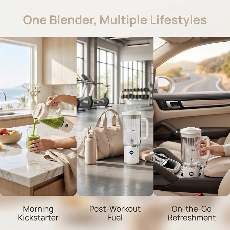 Clear Fluted Tumbler Split Portable Blender