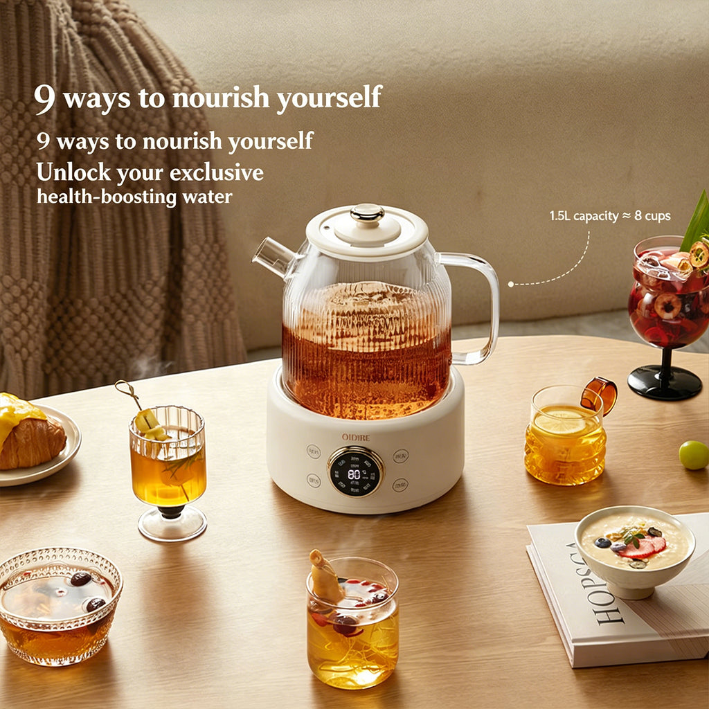 Glass Health Kettle - Wholesale 1.5L Rapid-Boil Scented Tea Brewer OEM/ODM Factory Supply