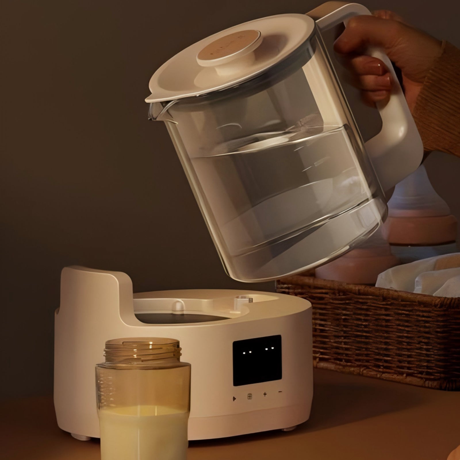 Model HT11 Glass Health Kettle - Wholesale 1.2L Smart Formula Milk Warm-Bewer OEM/ODM Factory Supply