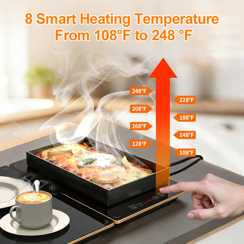 Modular Electric Heating Plate - 390W 4-Unit Splicing Food Warmer
