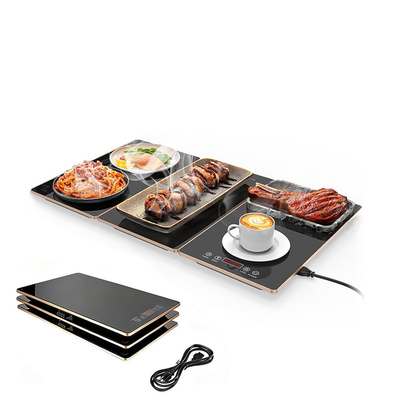 Modular Electric Heating Plate - 390W 4-Unit Splicing Food Warmer