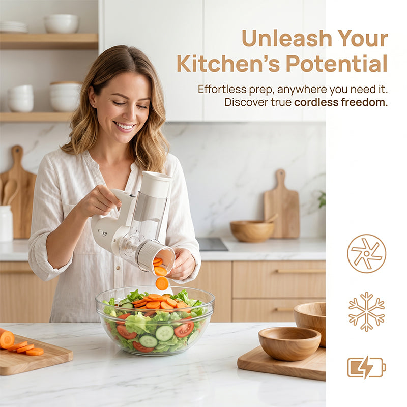 Cordless Electric Shaved Ice Machine & Vegetable Slicer