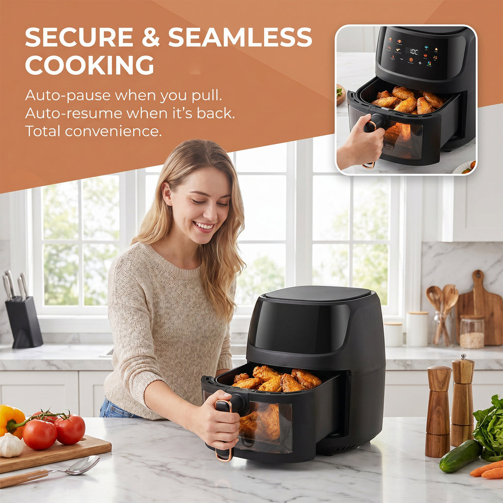 Minimalist 6L Air Fryer - Auto-Convection Smart Oven