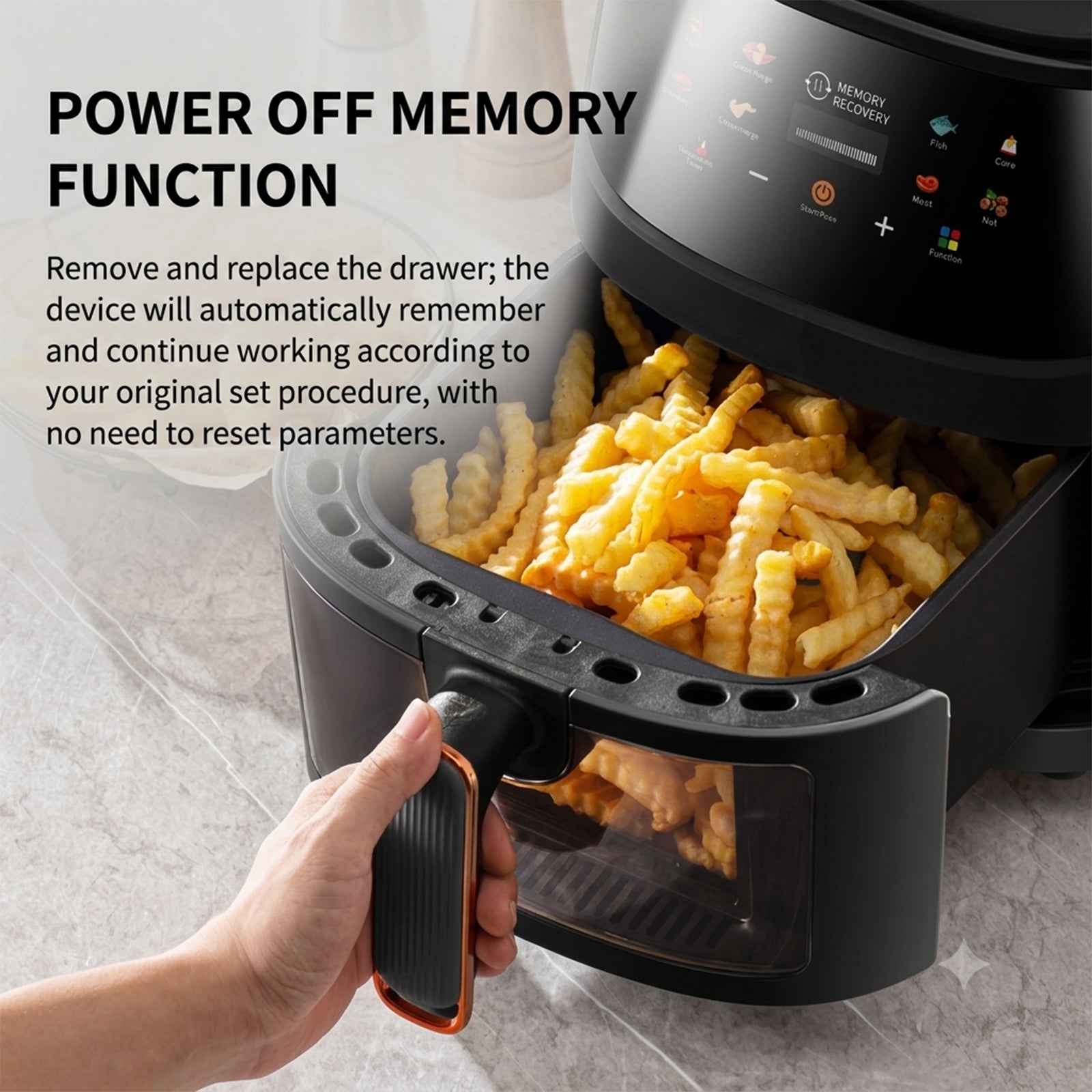 Minimalist 6L Air Fryer - Auto-Convection Smart Oven