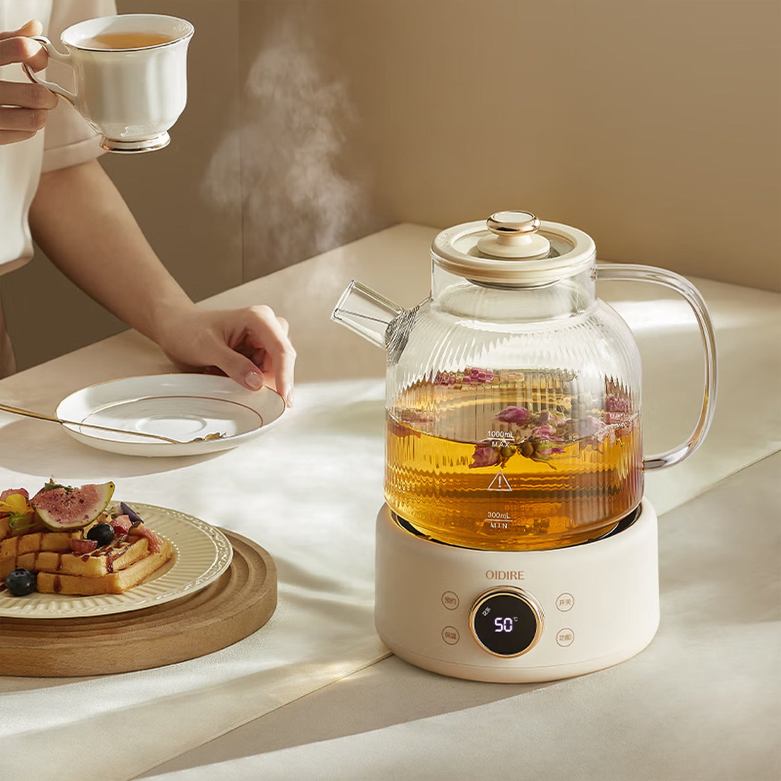 HC01 Glass Health Kettle - Wholesale 1L Scented Tea Brewer OEM/ODM Factory Supply