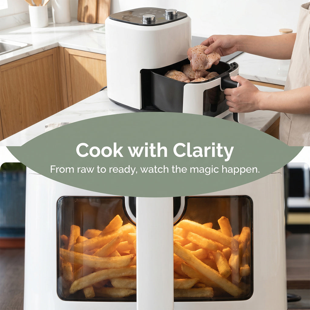 Retro 5.5L Air Fryer - 360° Air Circulation Family Size Cooker
